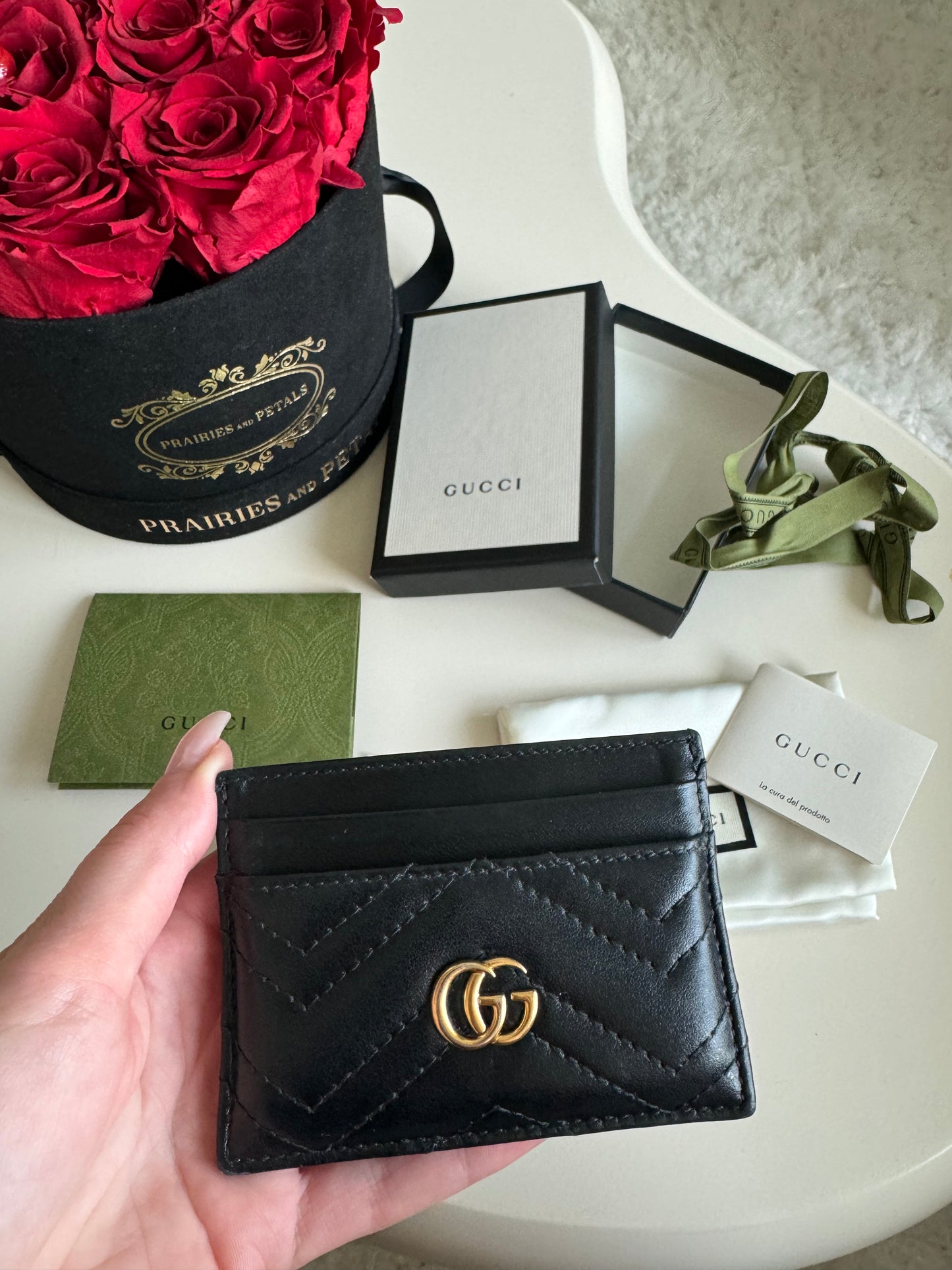 Gucci GG Marmon Card Case, Black, Leather