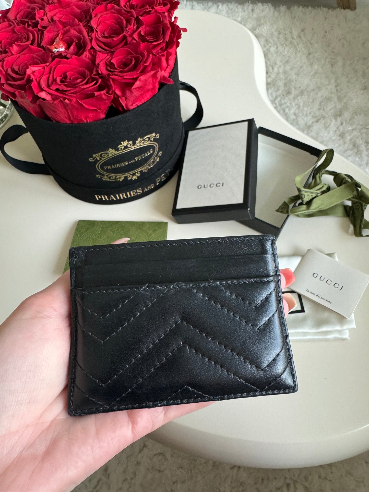 Gucci GG Marmon Card Case, Black, Leather